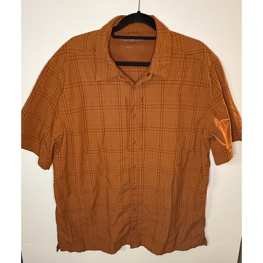 5.11 Tactical Men's Short Sleeve Button Up Shirt‎ Orange Plaid Size XL